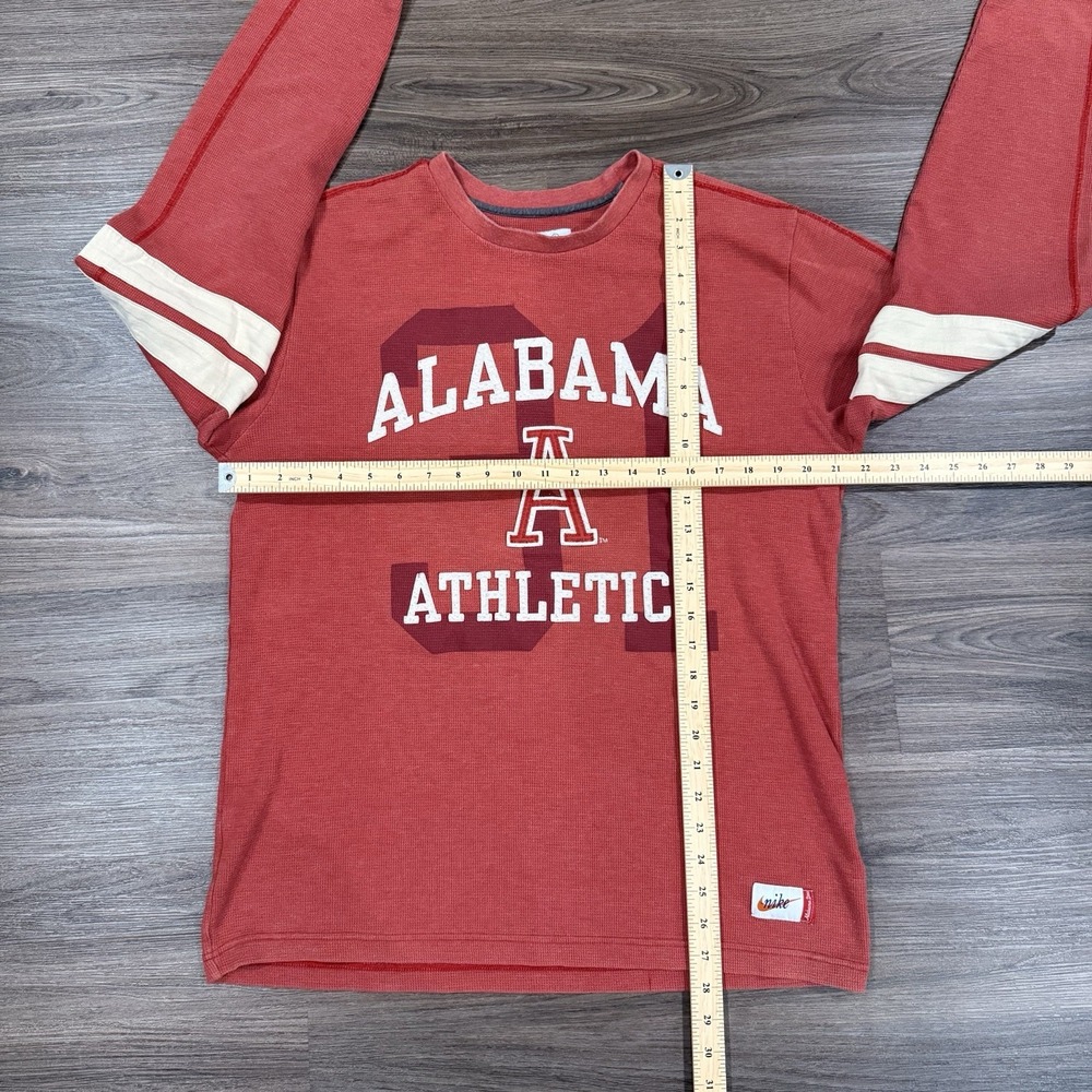 Nike Alabama Crimson Tide Long Sleeve Shirt Waffle Weave Thermal Red Tag Large - Picture 5 of 9
